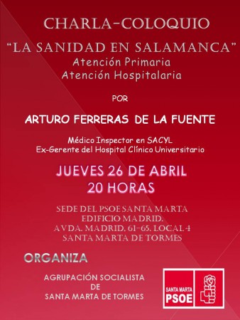 CHARLA-COLOQUIO: "LA SANIDAD EN SALAMANCA"